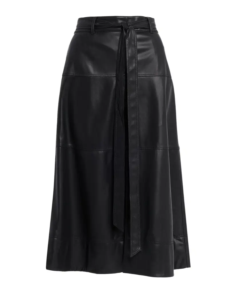 Tanya Taylor Hudley Vegan Leather Midi Skirt | Image 1 Tanya Taylor Hudley Vegan Leather Midi Skirt | Image 1