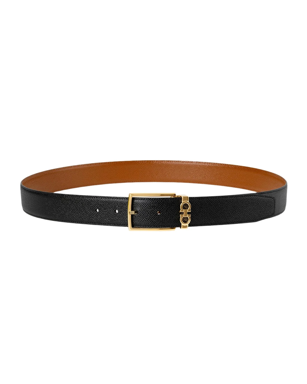 Men's Reversible Hammered Calfskin Gancini-Loop Belt