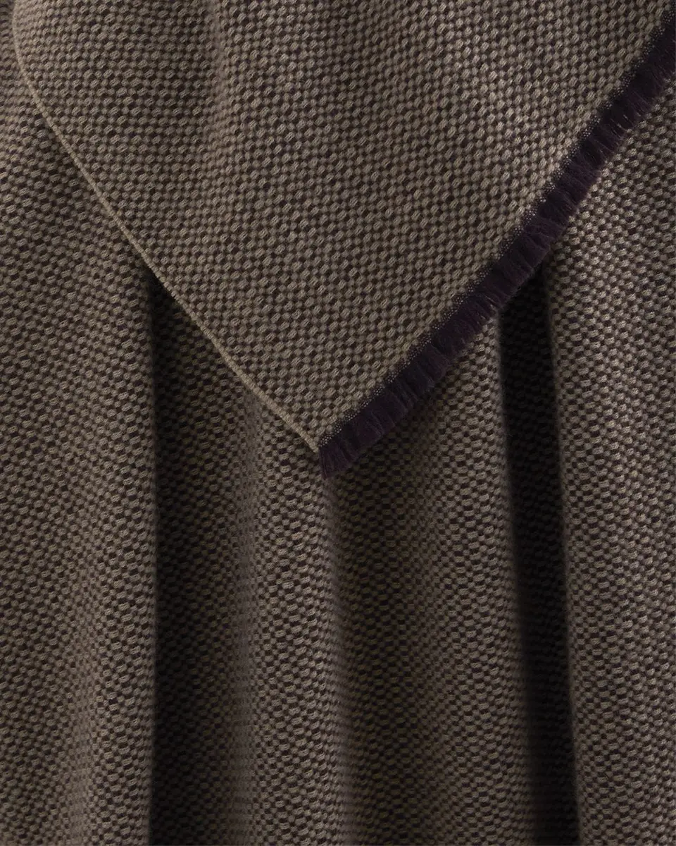 Sofia Cashmere Basketweave Cashmere Throw with Eyelash Fringe, 56" x 72" | Thumbnail 3