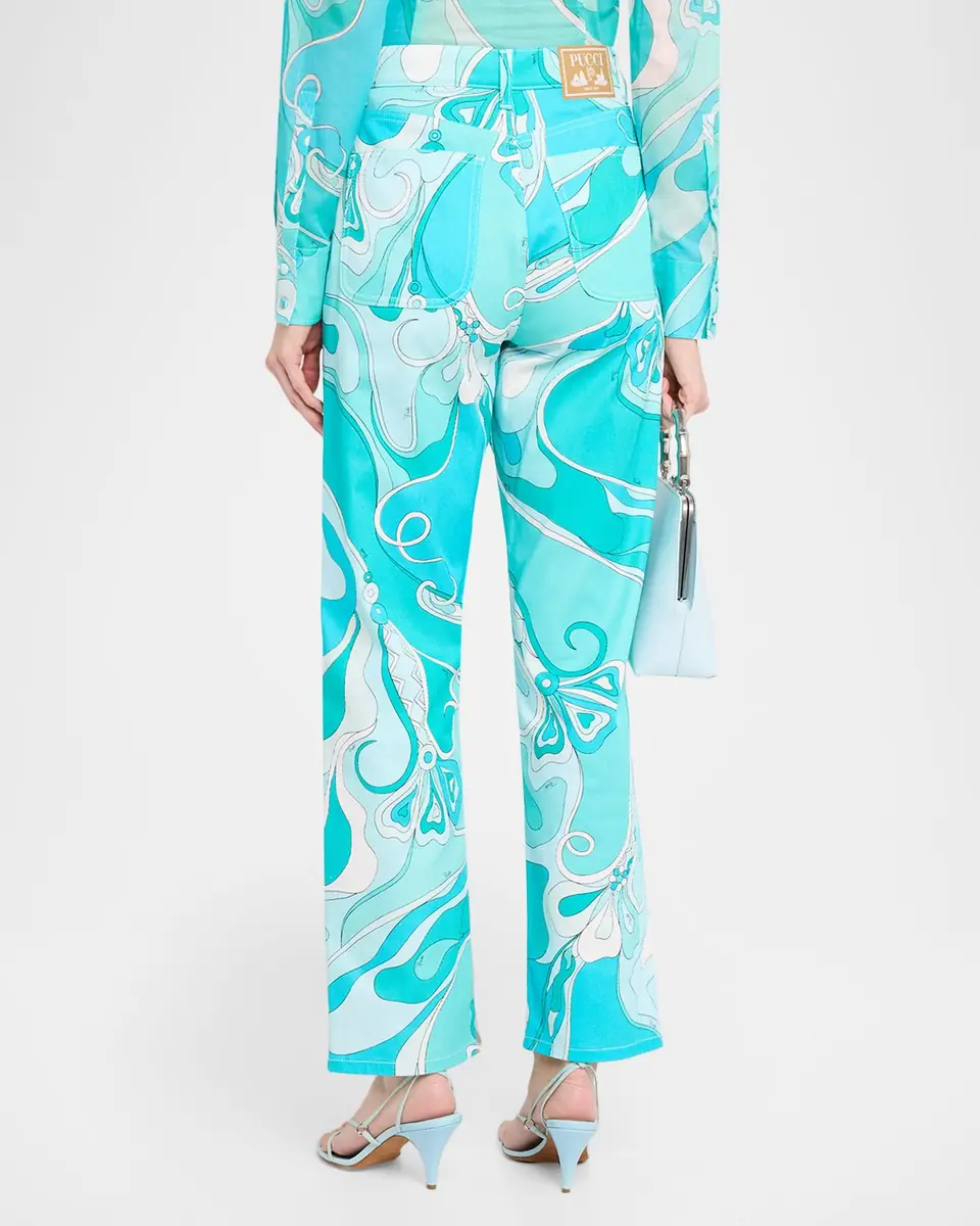 Pucci Orchidee-Print Straight-Leg Cotton Pants | Thumbnail 3 Pucci Orchidee-Print Straight-Leg Cotton Pants | Thumbnail 3