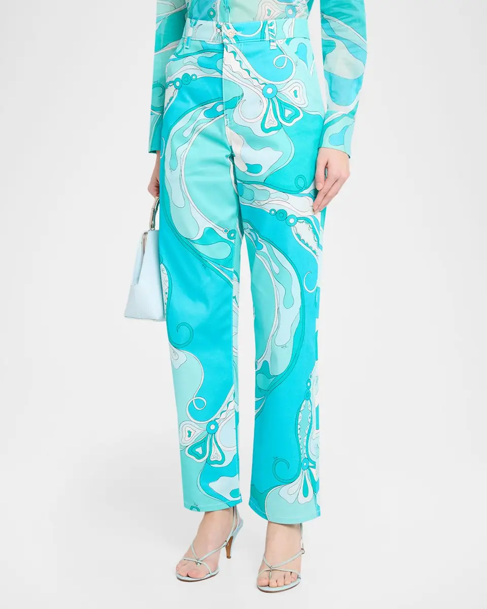 Pucci Orchidee-Print Straight-Leg Cotton Pants | Thumbnail 4 Pucci Orchidee-Print Straight-Leg Cotton Pants | Thumbnail 4