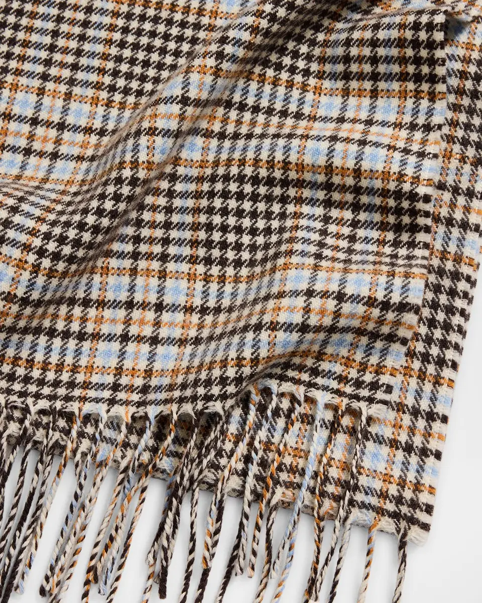PIACENZA 1733 Men's Castle Houndstooth Plaid Wool Scarf | Thumbnail 4 PIACENZA 1733 Men's Castle Houndstooth Plaid Wool Scarf | Thumbnail 4