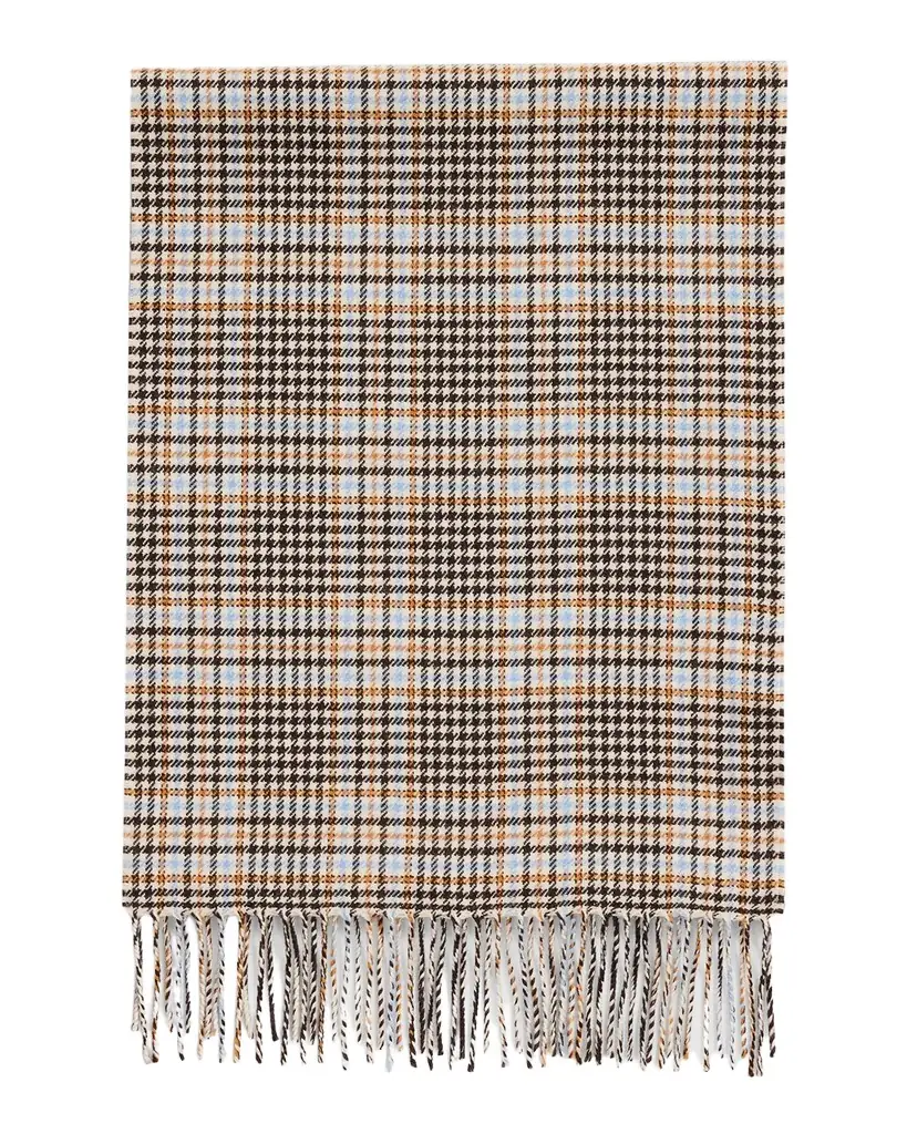 PIACENZA 1733 Men's Castle Houndstooth Plaid Wool Scarf