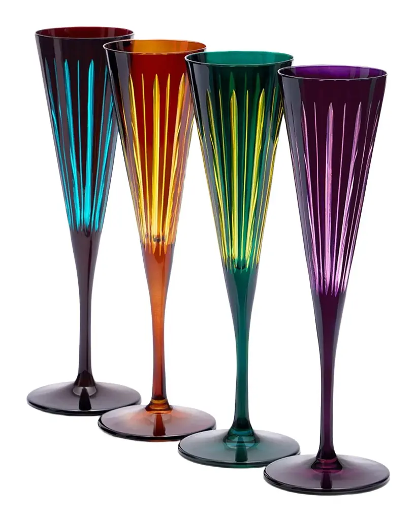 L'Objet Prism 6 oz. Champagne Flutes, Set of 4