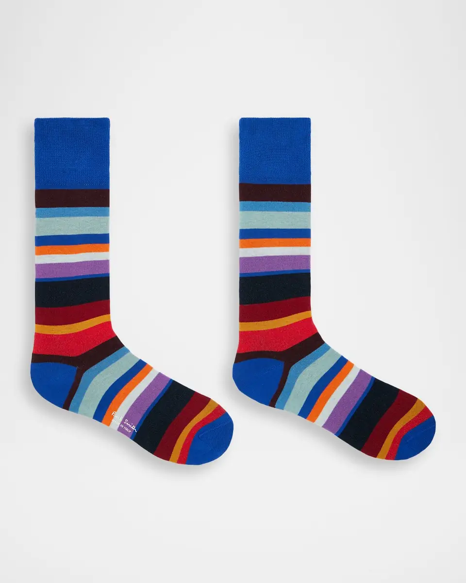 Paul Smith Men's Marek Color-Block Cotton Crew Socks | Thumbnail 3 Paul Smith Men's Marek Color-Block Cotton Crew Socks | Thumbnail 3