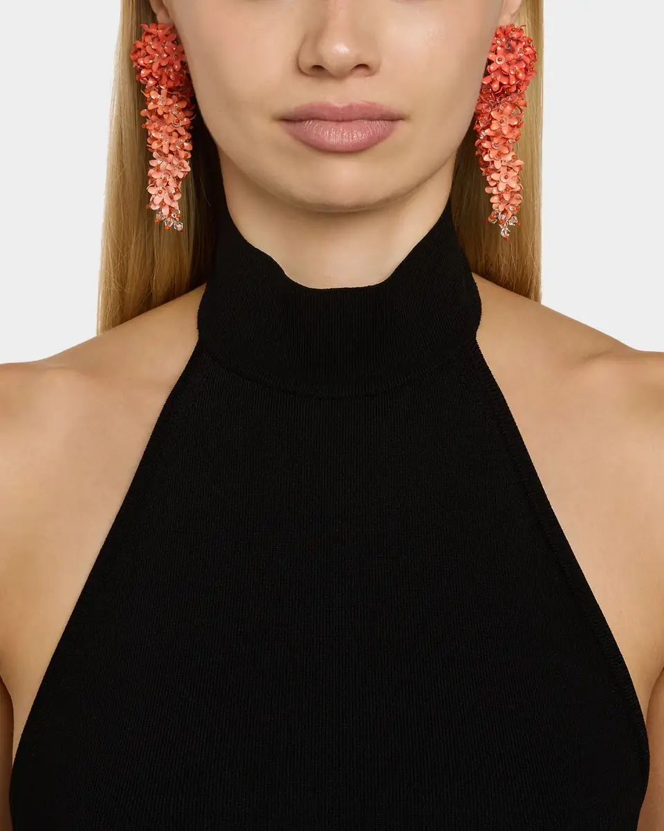 Oscar de la Renta Cascading Flower Earrings | Thumbnail 2 Oscar de la Renta Cascading Flower Earrings | Thumbnail 2