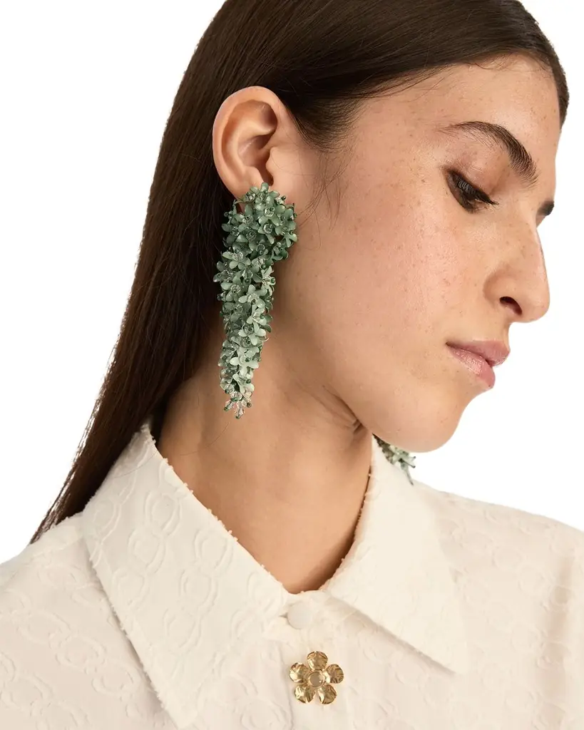 Oscar de la Renta Cascading Flower Earrings | Image 1 Oscar de la Renta Cascading Flower Earrings | Image 1