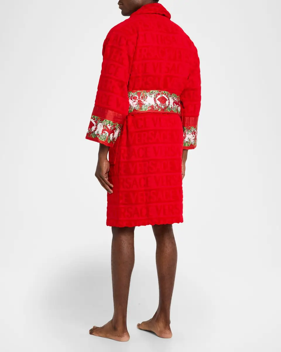Versace Men's I Heart Baroque Holiday Bathrobe | Thumbnail 3 Versace Men's I Heart Baroque Holiday Bathrobe | Thumbnail 3