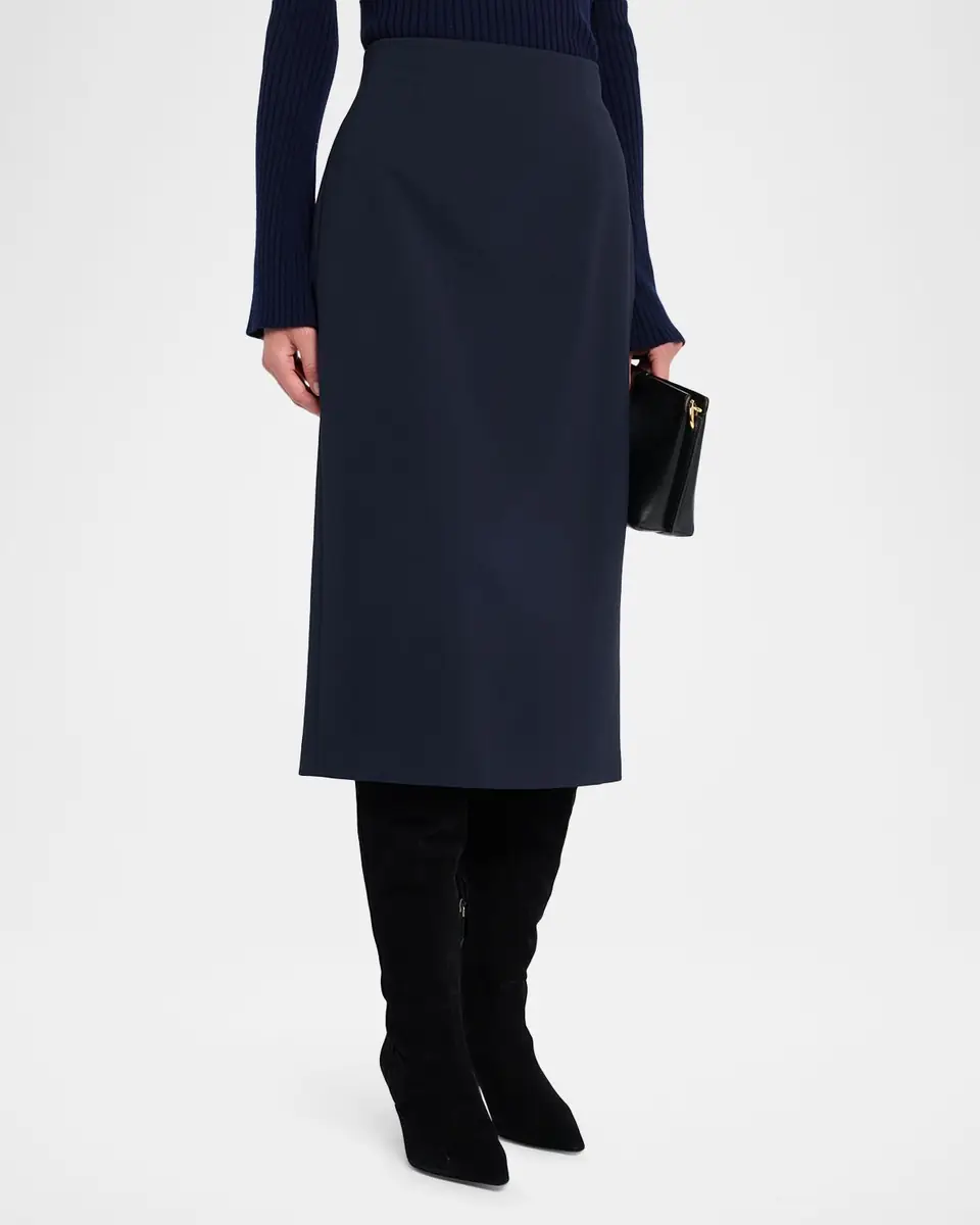 Lafayette 148 New York Finesse Crepe Midi Pencil Skirt | Thumbnail 4 Lafayette 148 New York Finesse Crepe Midi Pencil Skirt | Thumbnail 4