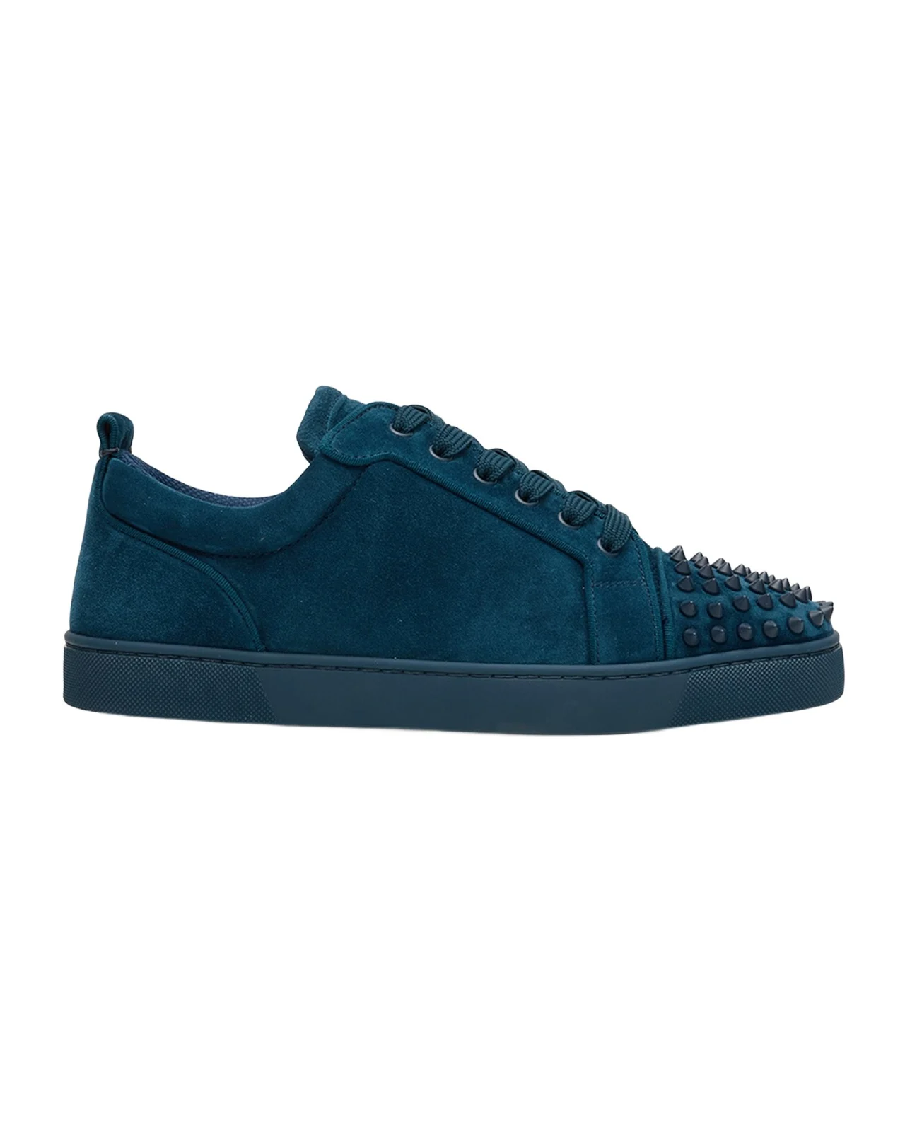 Christian Louboutin Men's Louis Junior Spikes Low-Top Suede Sneakers