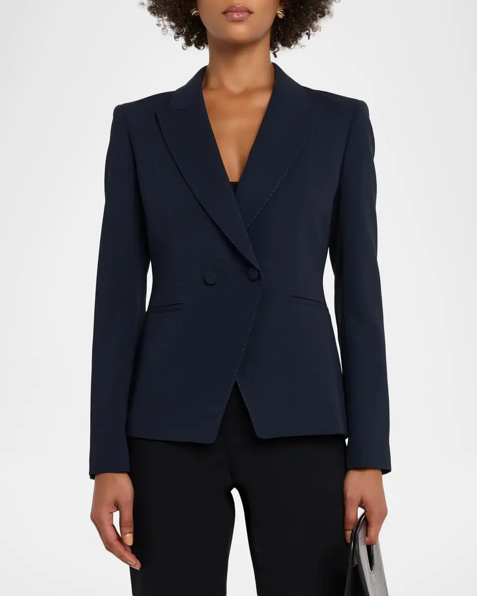 Lafayette 148 New York x The Morning Show Double-Breasted Pick Stitch Blazer | Thumbnail 3 Lafayette 148 New York x The Morning Show Double-Breasted Pick Stitch Blazer | Thumbnail 3