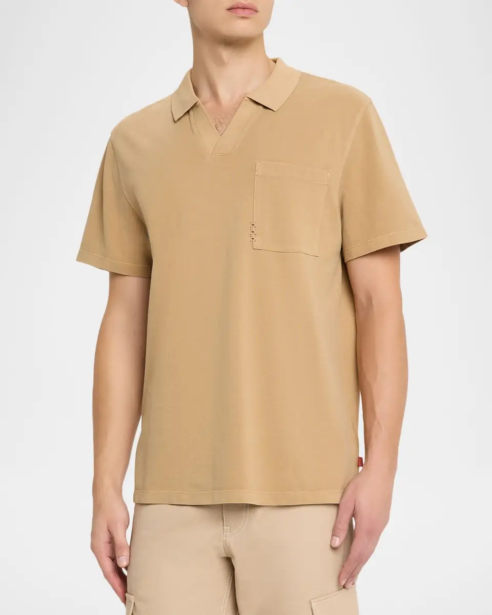 Scotch & Soda Men's Garment-Dyed Pique Relaxed-Fit Pocket Polo Shirt | Thumbnail 4