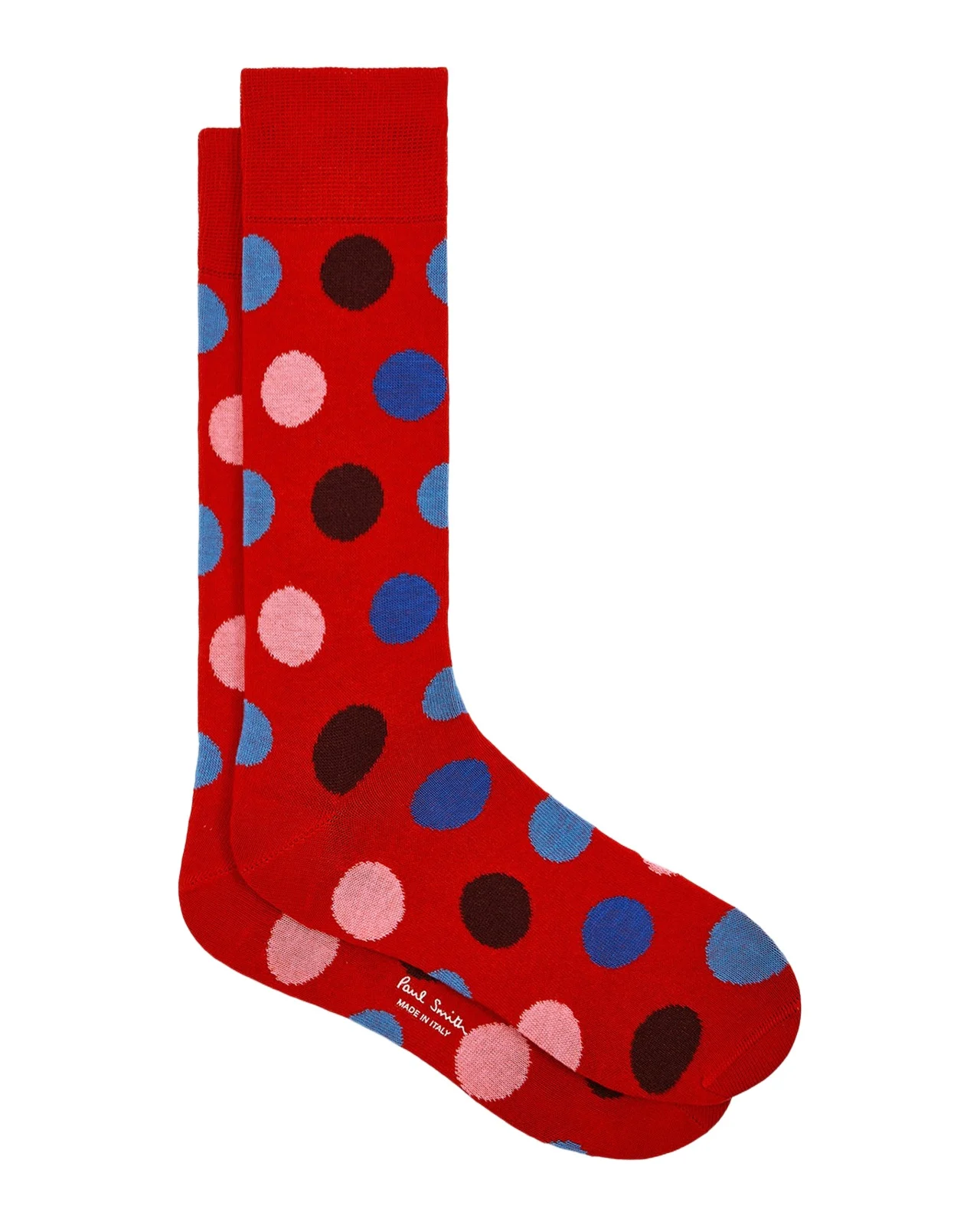 Paul Smith Men's Mike Large Polka Dot Cotton Crew Socks