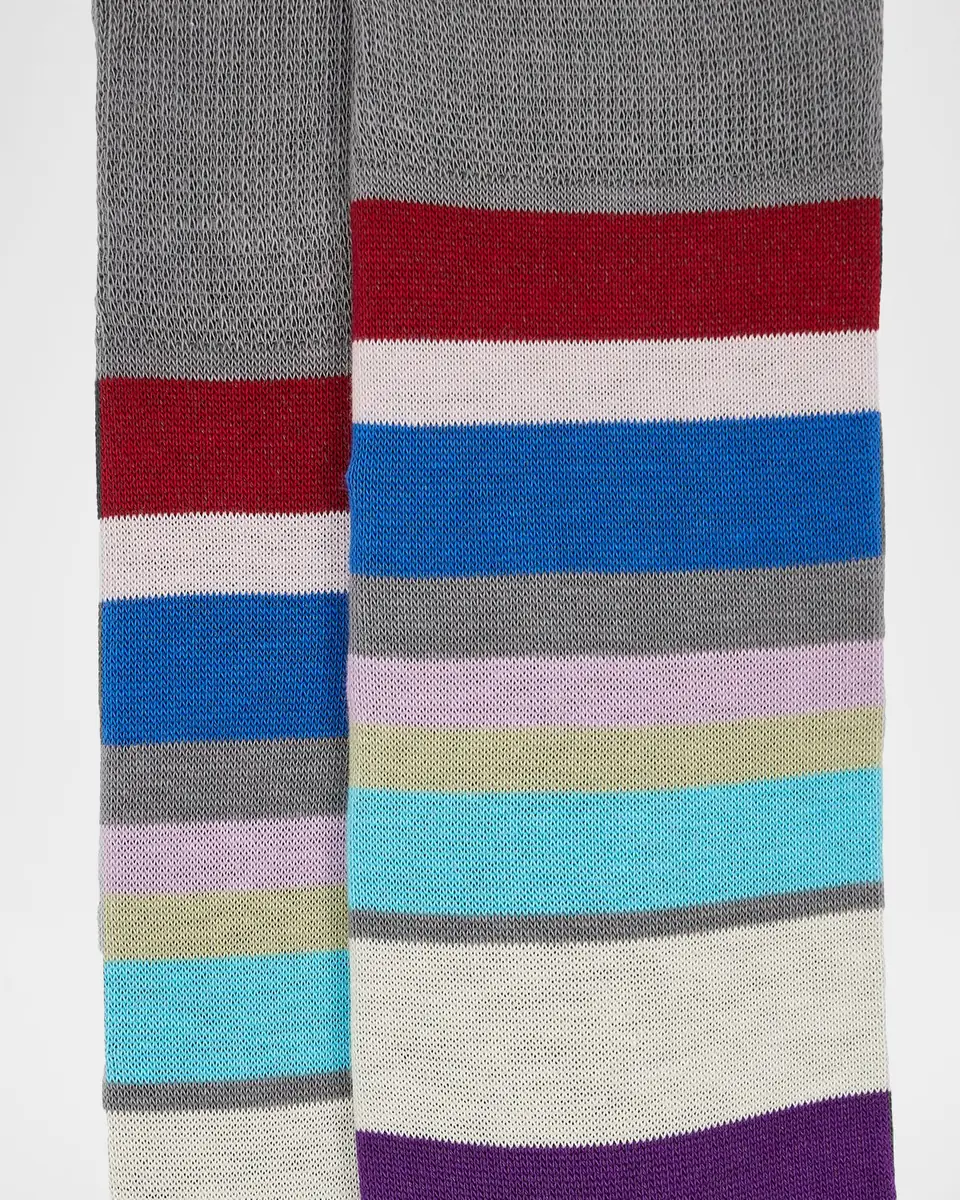 Paul Smith Men's Marek Color-Block Cotton Crew Socks | Thumbnail 2