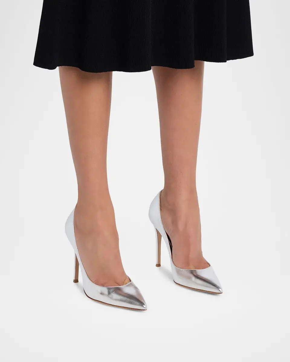 Gianvito Rossi 105mm Gianvito Metallic Leather Pumps | Thumbnail 2 Gianvito Rossi 105mm Gianvito Metallic Leather Pumps | Thumbnail 2