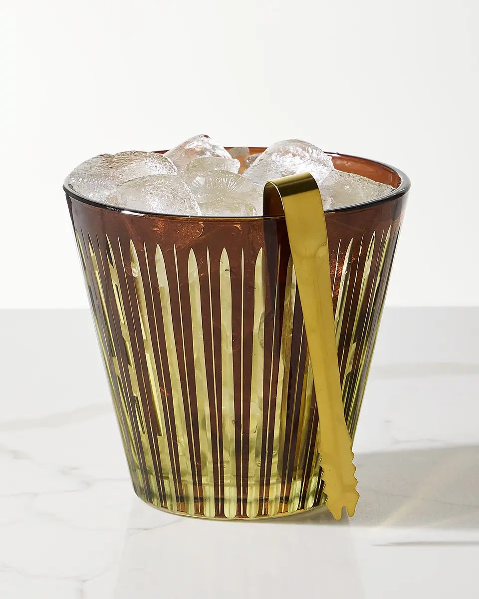 L'Objet Prism Glass Ice Bucket with Tongs | Thumbnail 3