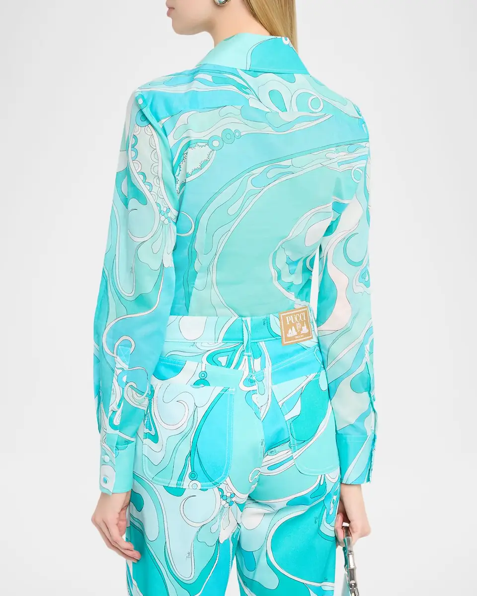 PUCCI Orchidee-Print Cotton Button-Down Shirt | Thumbnail 3 PUCCI Orchidee-Print Cotton Button-Down Shirt | Thumbnail 3