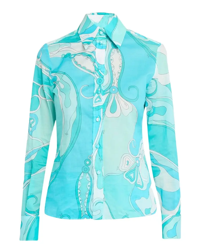 Pucci Orchidee-Print Cotton Button-Down Shirt | Image 1 Pucci Orchidee-Print Cotton Button-Down Shirt | Image 1
