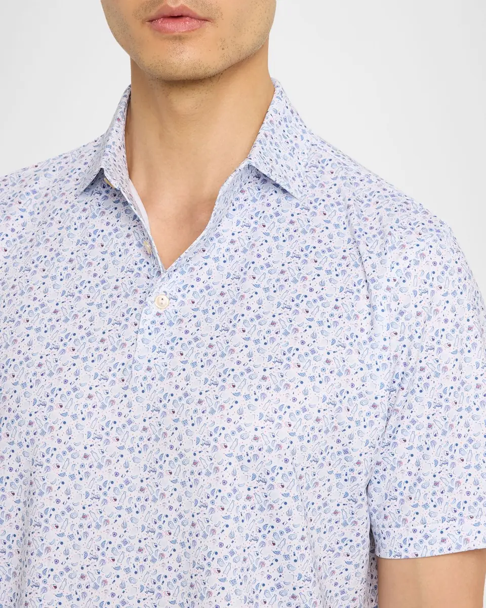 Peter Millar Men's Oyster Roast Summer Comfort Performance Jersey Polo | Thumbnail 5 Peter Millar Men's Oyster Roast Summer Comfort Performance Jersey Polo | Thumbnail 5