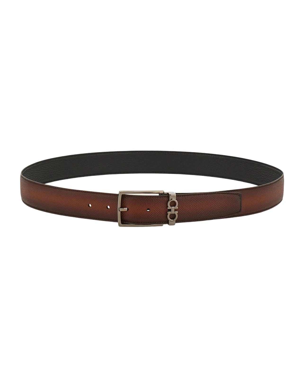 Men's Mini Gancio Reversible Leather Belt Men's Mini Gancio Reversible Leather Belt