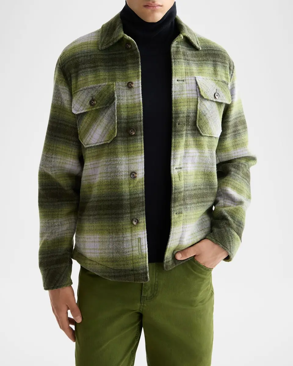 Scotch & Soda Men's Check Wool-Blend Overshirt | Thumbnail 4 Scotch & Soda Men's Check Wool-Blend Overshirt | Thumbnail 4