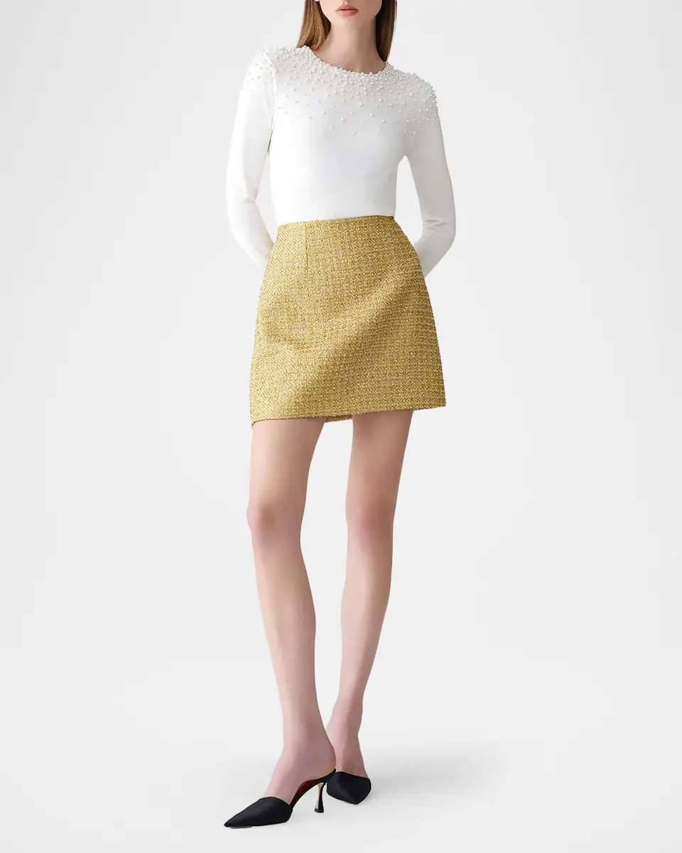 Carolina Herrera Metallic Tweed Mini Skirt | Thumbnail 2 Carolina Herrera Metallic Tweed Mini Skirt | Thumbnail 2
