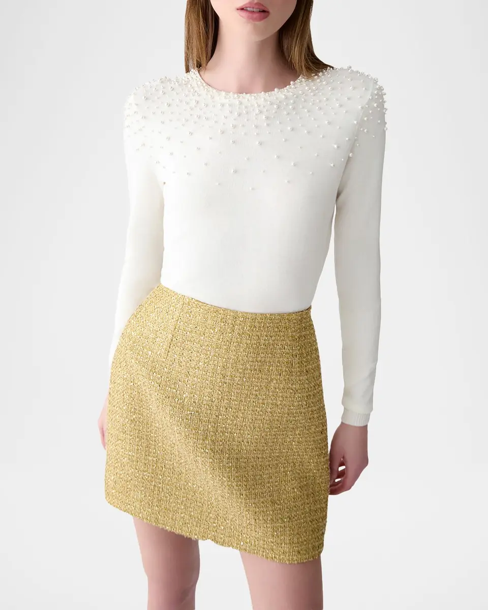 Carolina Herrera Metallic Tweed Mini Skirt | Thumbnail 4 Carolina Herrera Metallic Tweed Mini Skirt | Thumbnail 4