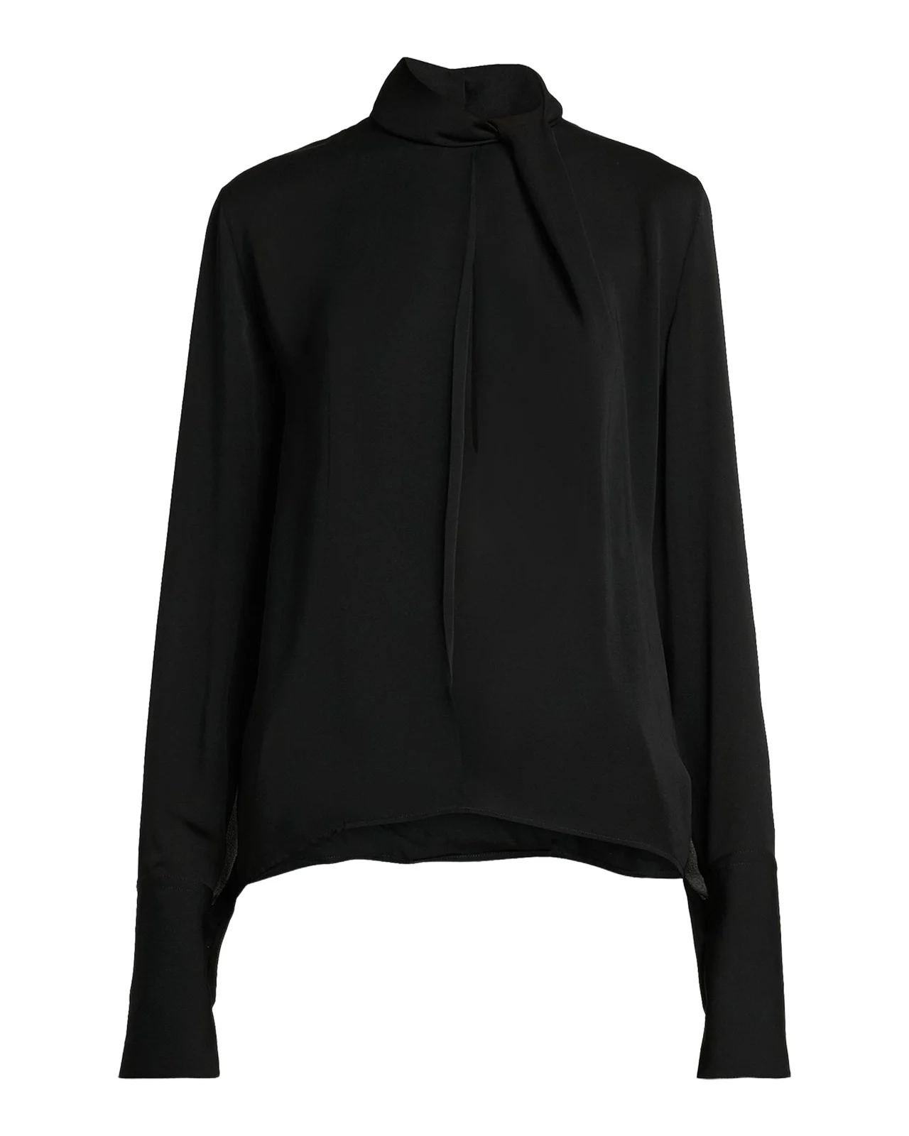 Twisted-Neck Silk Long-Sleeve Shirt Twisted-Neck Silk Long-Sleeve Shirt