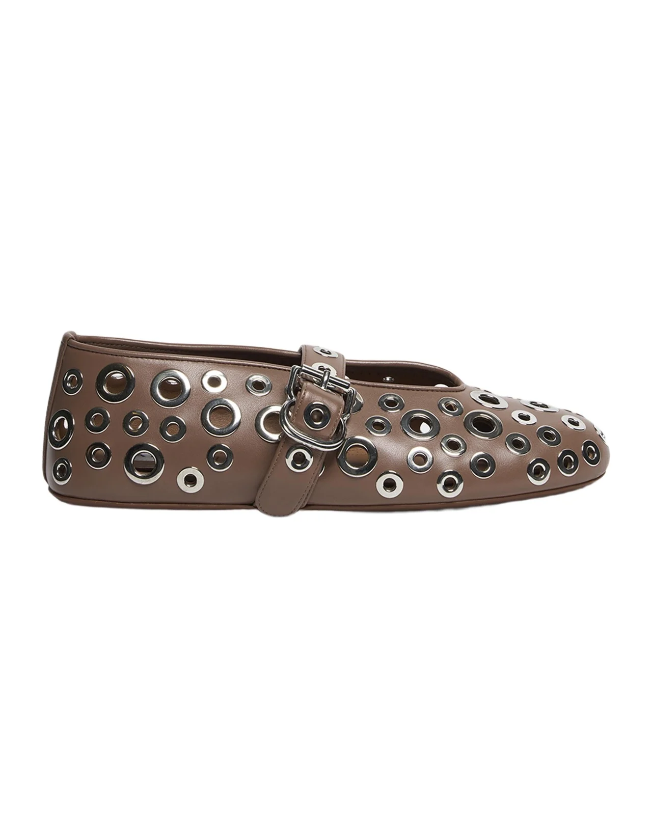 Alaïa Grommet Leather Ballet Flats