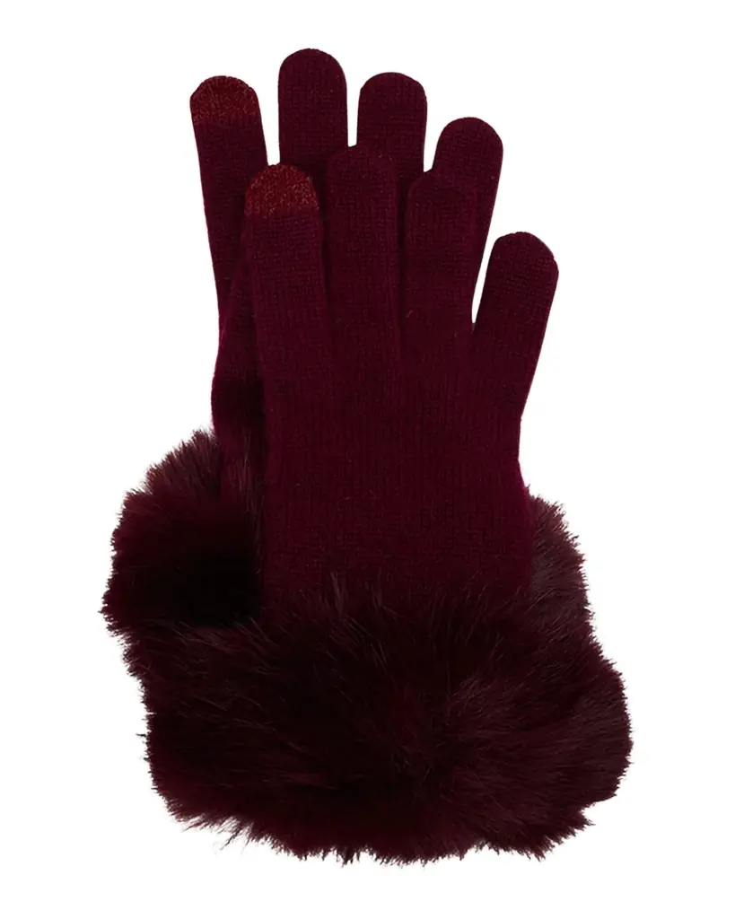 Sofia Cashmere Touchscreen Cashmere & Faux Fur Gloves | Image 1 Sofia Cashmere Touchscreen Cashmere & Faux Fur Gloves | Image 1