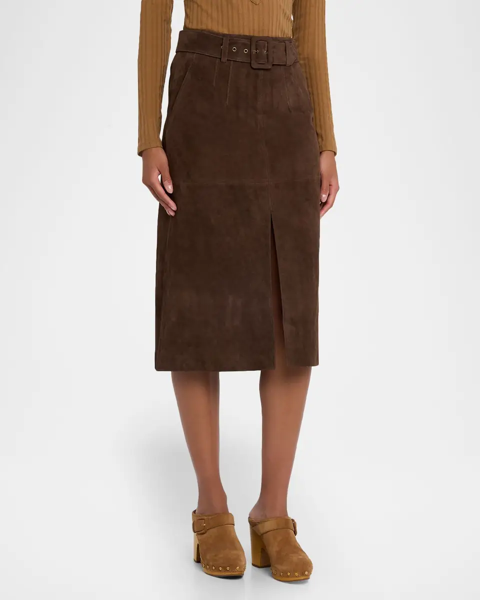 Veronica Beard Alexie Suede Midi Skirt | Thumbnail 4 Veronica Beard Alexie Suede Midi Skirt | Thumbnail 4