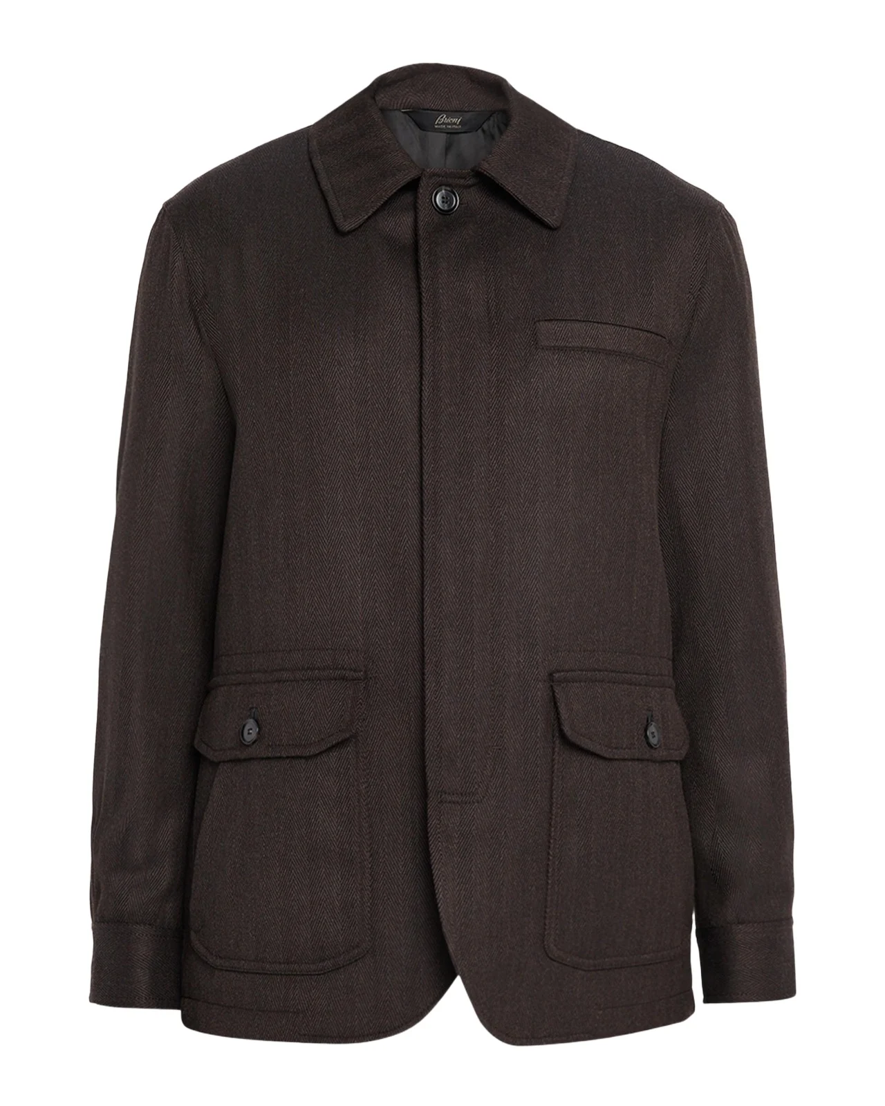 Brioni Men's Super 180 's Wool Herringbone Chore Jacket