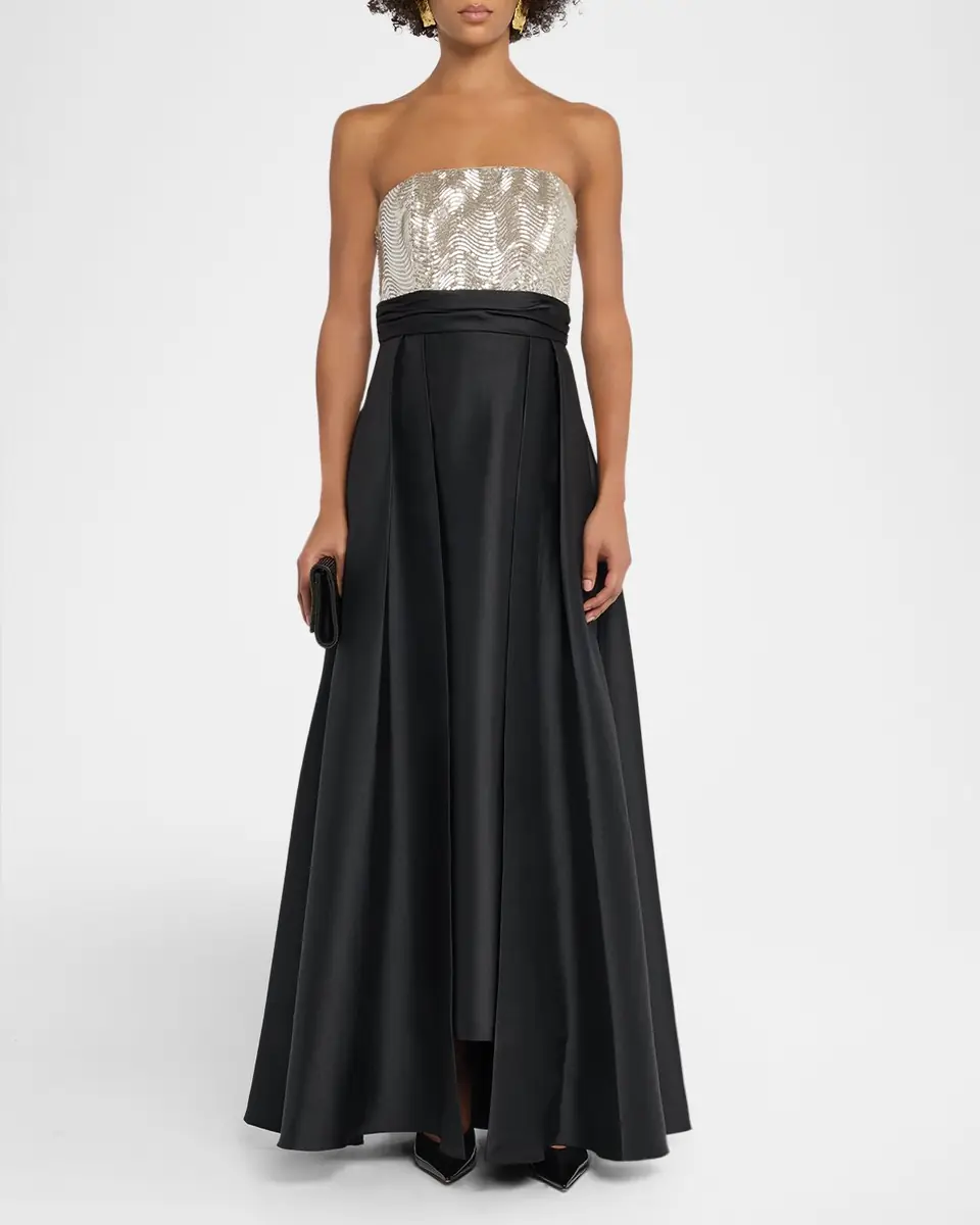 Shoshanna Tilly Sequined Strapless Gown | Thumbnail 2 Shoshanna Tilly Sequined Strapless Gown | Thumbnail 2