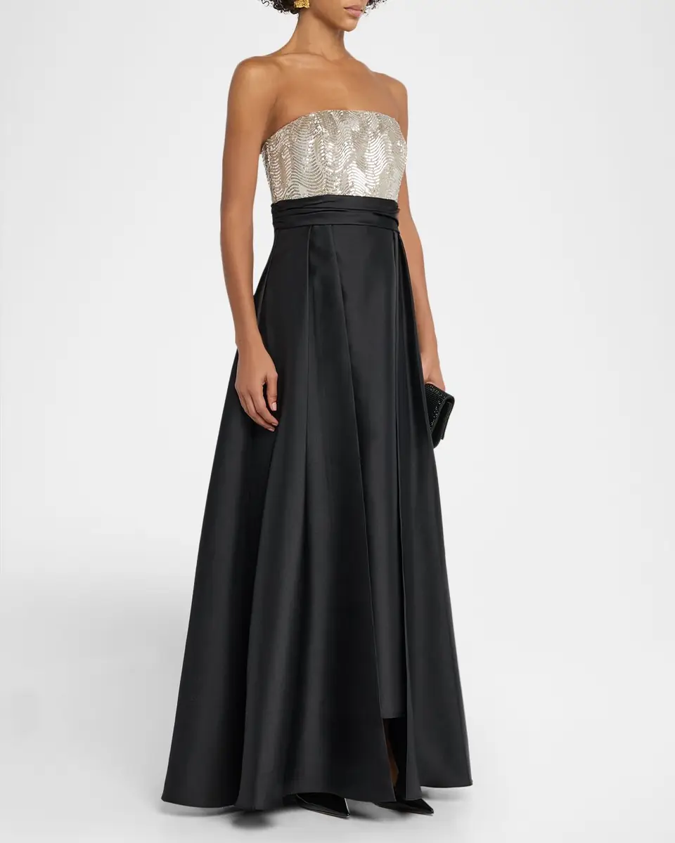 Shoshanna Tilly Sequined Strapless Gown | Thumbnail 4 Shoshanna Tilly Sequined Strapless Gown | Thumbnail 4