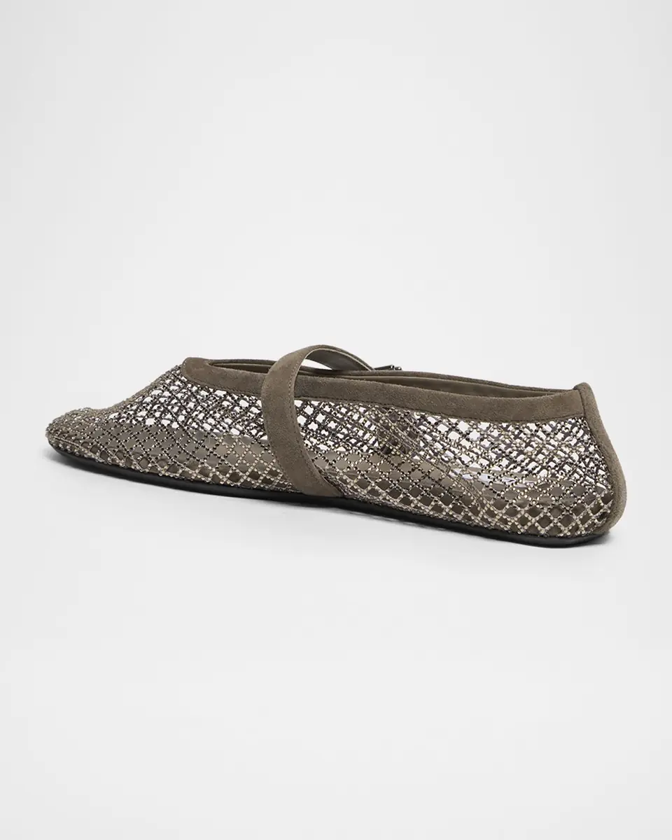 Alaïa Crystal Mesh Ballet Flats | Thumbnail 4