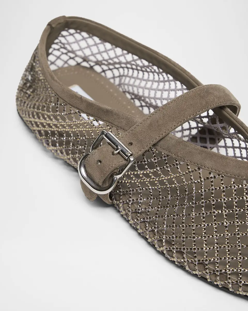 Alaïa Crystal Mesh Ballet Flats | Thumbnail 5