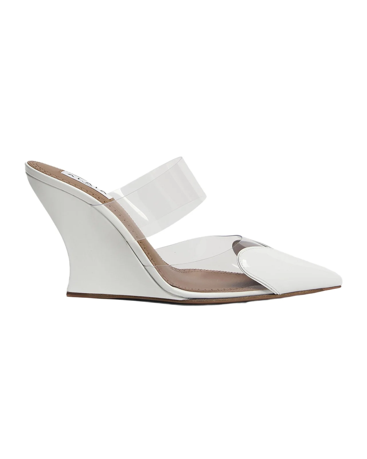 Alaïa 90mm Coeur Heart Clear Wedge Mules