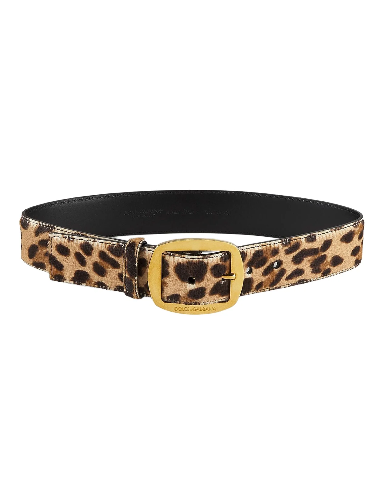 Dolce & Gabbana Leopard-Print Ponyhair Belt
