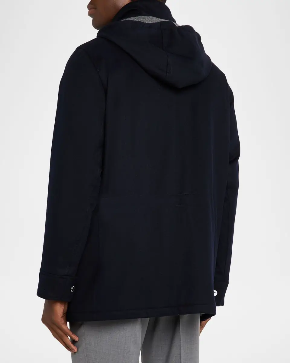Brunello Cucinelli Men's Cashmere Hooded Coat | Thumbnail 3 Brunello Cucinelli Men's Cashmere Hooded Coat | Thumbnail 3