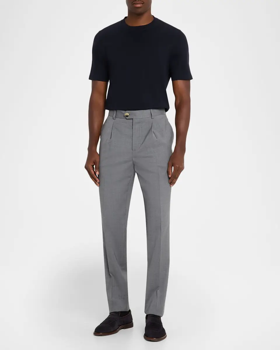 Brunello Cucinelli Men's Basic-Fit V-Neck T-Shirt | Thumbnail 2