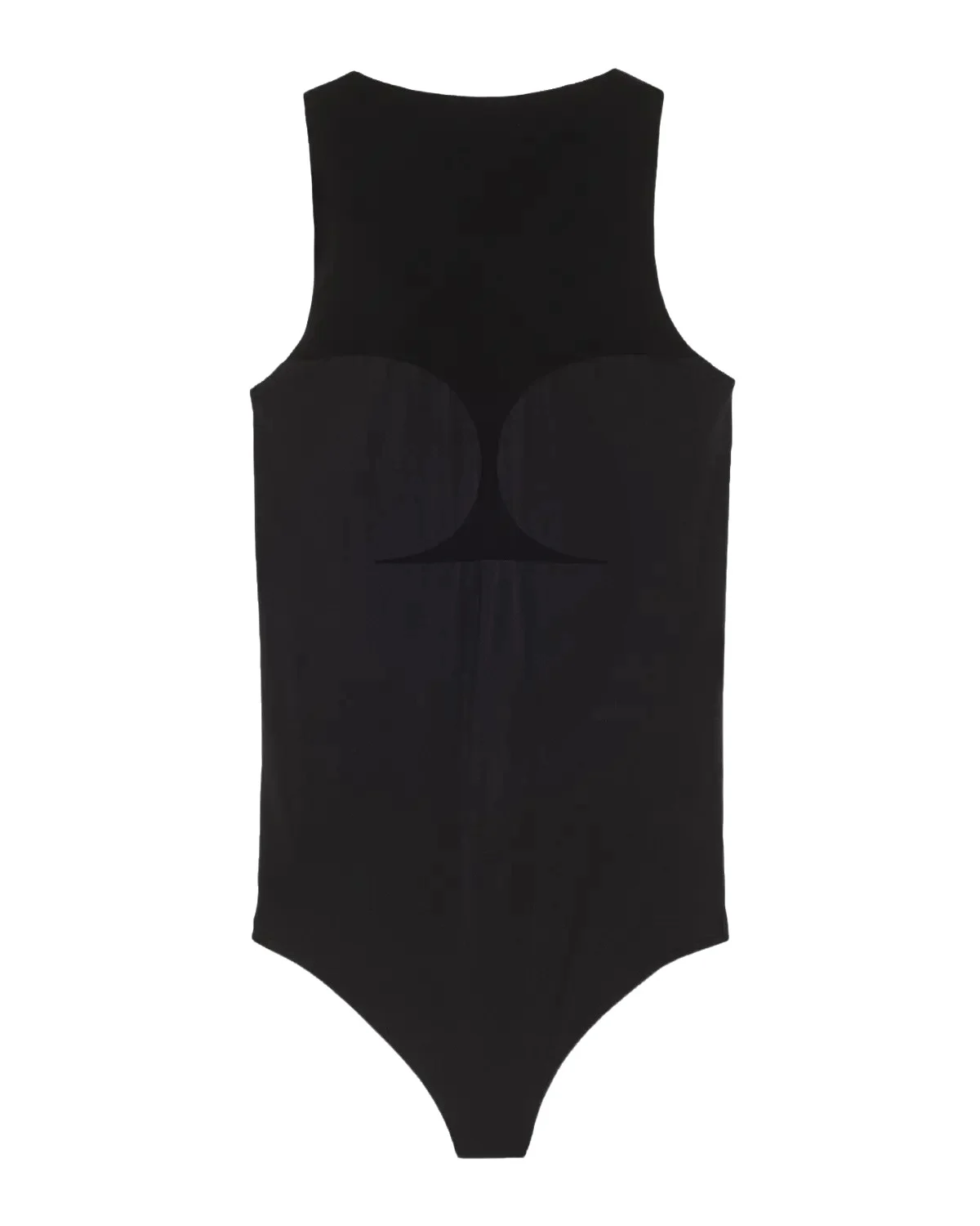 Corset-Effect Sleeveless Bodysuit with Sheer Panels Corset-Effect Sleeveless Bodysuit with Sheer Panels