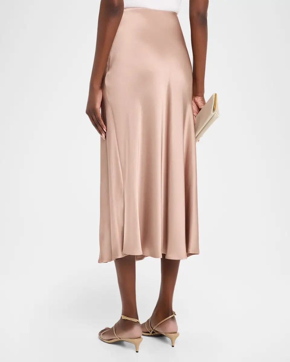 Lapointe Satin Bias Slit Midi Skirt | Thumbnail 3 Lapointe Satin Bias Slit Midi Skirt | Thumbnail 3