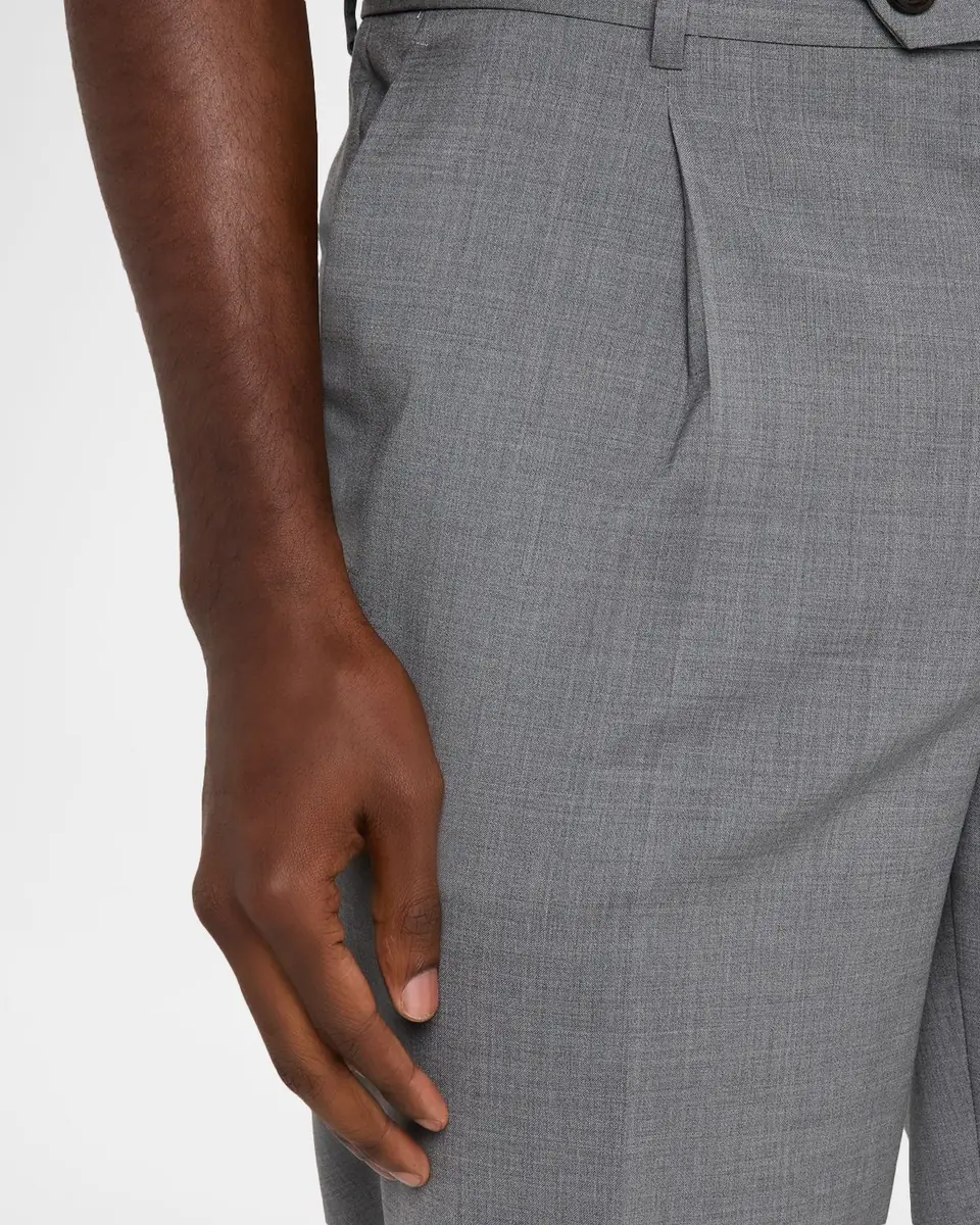 Brunello Cucinelli Men's Virgin Wool Sharkskin Pleated Trousers | Thumbnail 5 Brunello Cucinelli Men's Virgin Wool Sharkskin Pleated Trousers | Thumbnail 5