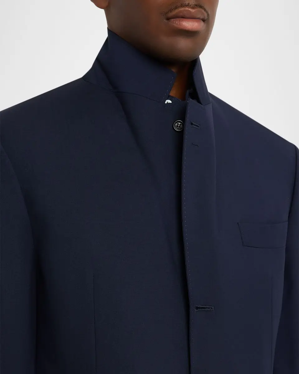 Brunello Cucinelli Men's Sharkskin Virgin Wool Single-Breasted Blazer | Thumbnail 8 Brunello Cucinelli Men's Sharkskin Virgin Wool Single-Breasted Blazer | Thumbnail 8