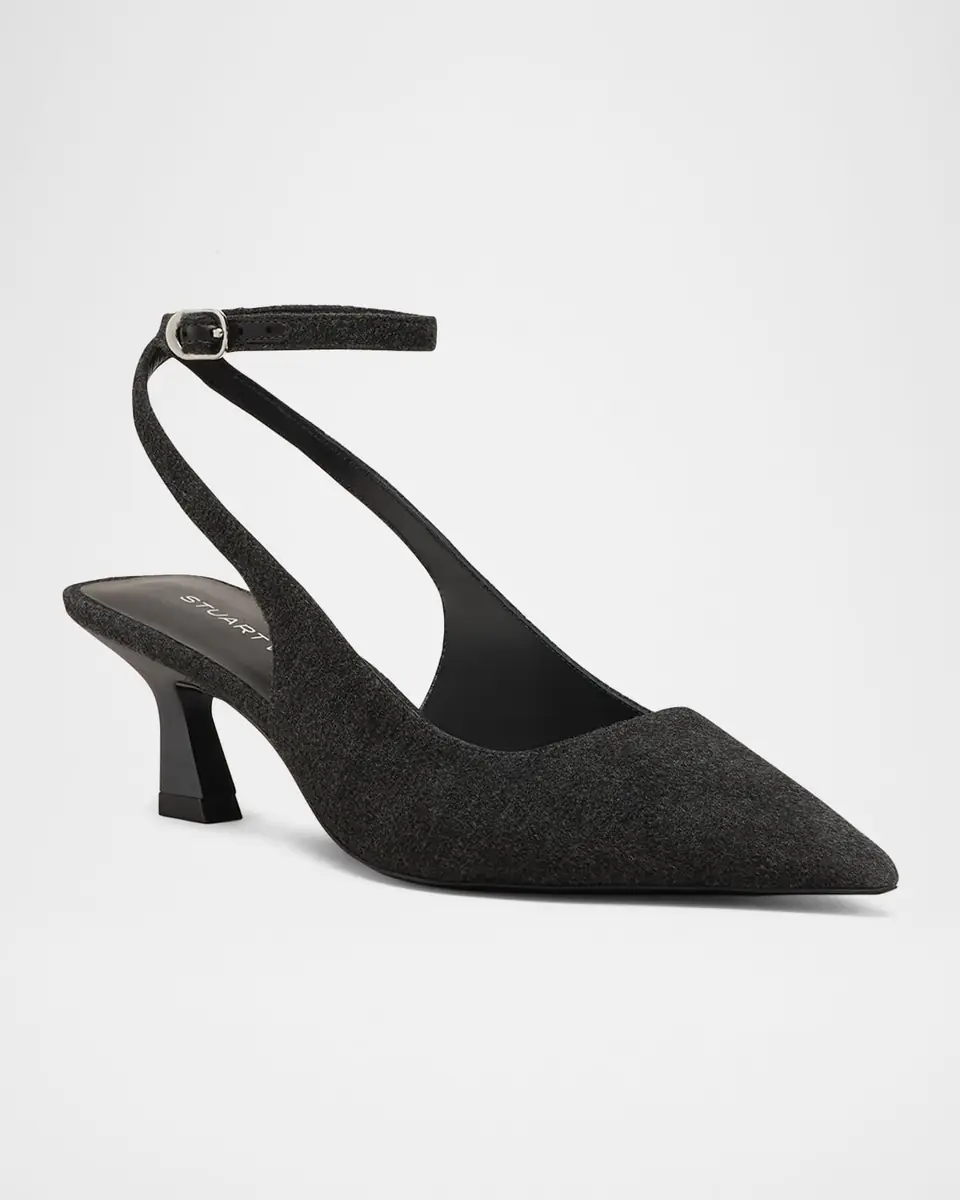 Stuart Weitzman 50mm Vinnie Flannel Ankle-Strap Pumps | Thumbnail 2 Stuart Weitzman 50mm Vinnie Flannel Ankle-Strap Pumps | Thumbnail 2