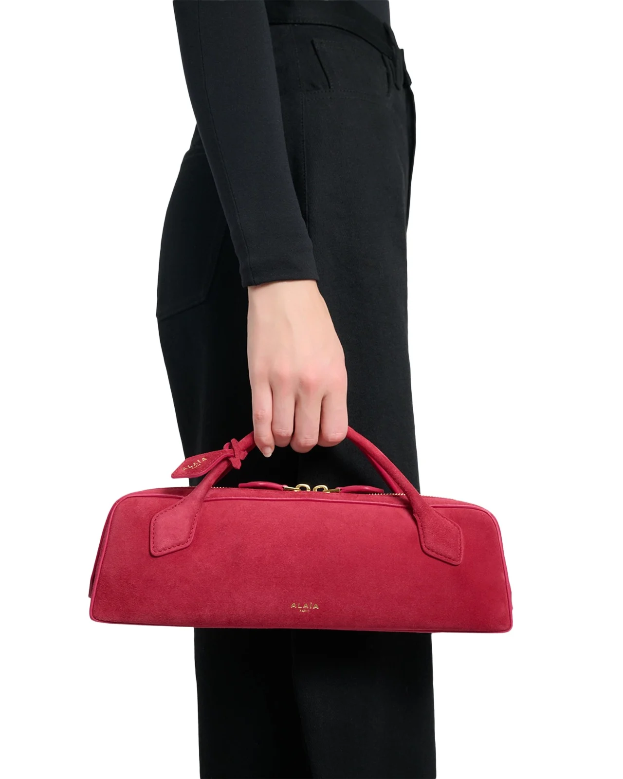 Teckel Top-Handle Bag in Suede and Leather Teckel Top-Handle Bag in Suede and Leather