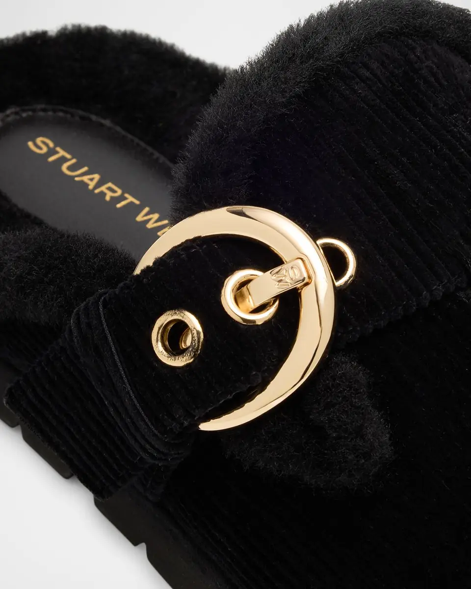 Stuart Weitzman Chrystie Shearling-Lined Corduroy Mules | Thumbnail 5 Stuart Weitzman Chrystie Shearling-Lined Corduroy Mules | Thumbnail 5