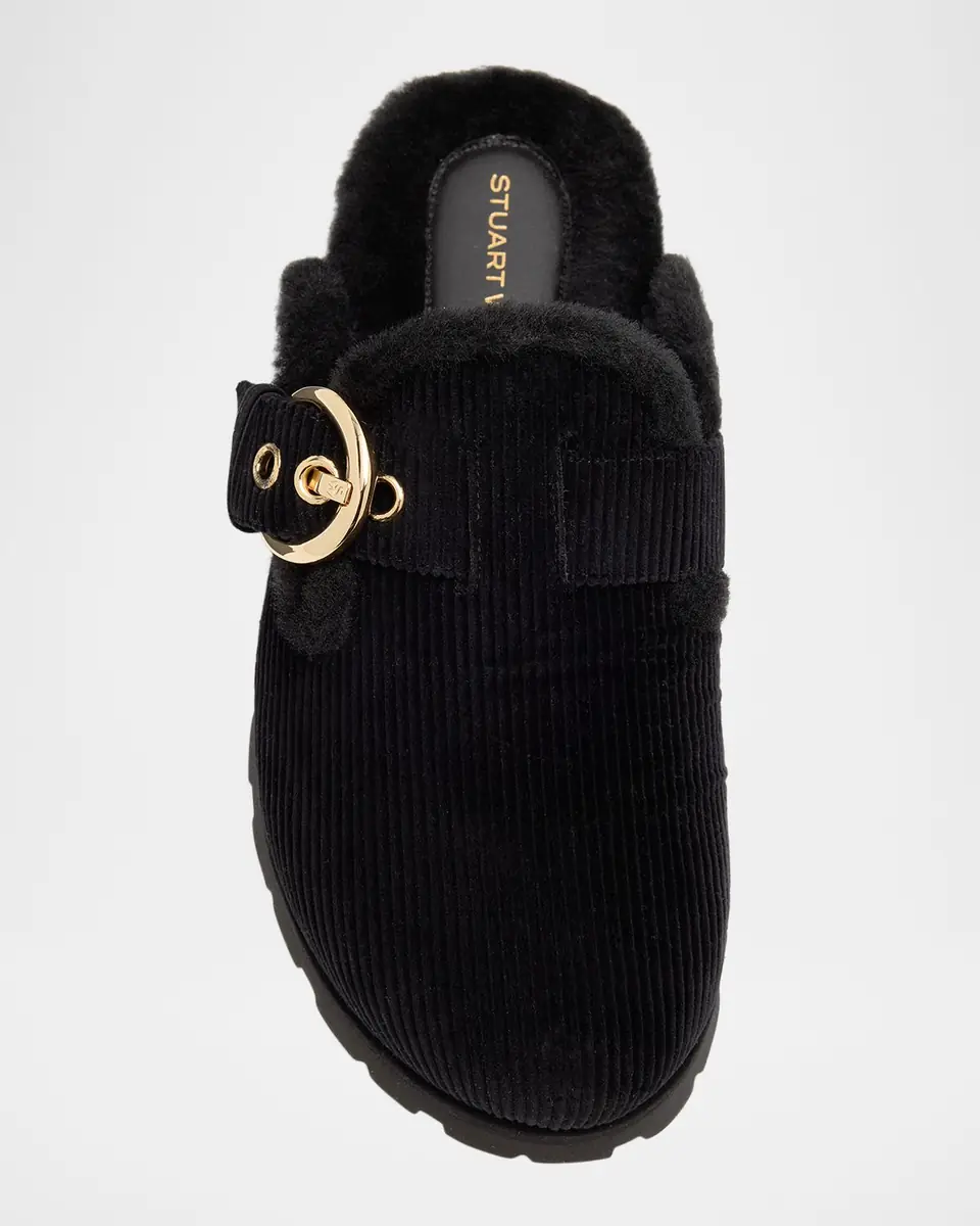 Stuart Weitzman Chrystie Shearling-Lined Corduroy Mules | Thumbnail 6 Stuart Weitzman Chrystie Shearling-Lined Corduroy Mules | Thumbnail 6