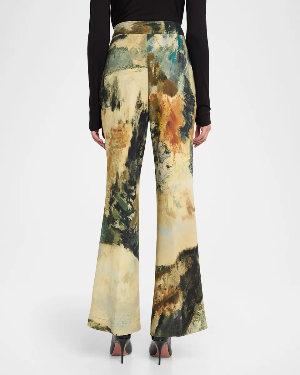 Libertine Modernist Landscape Silk Flare Pants | Thumbnail 3