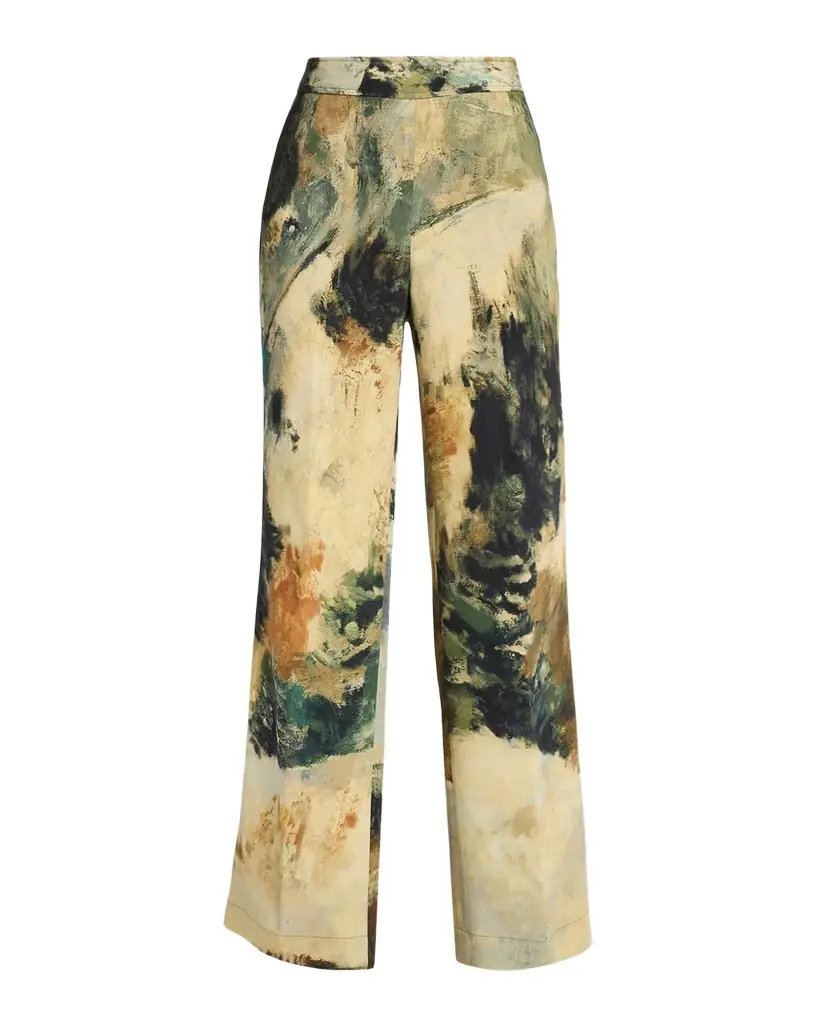 Libertine Modernist Landscape Silk Flare Pants | Image 1 Libertine Modernist Landscape Silk Flare Pants | Image 1